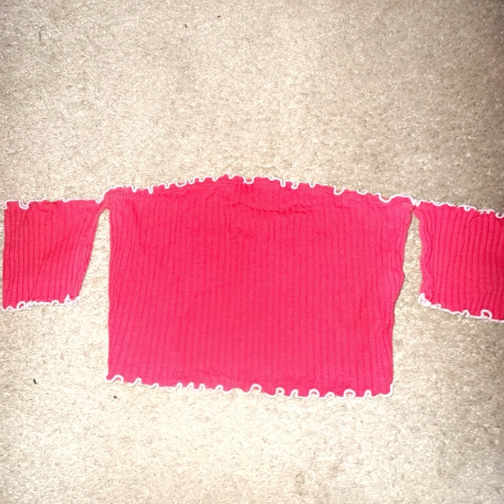 red ribbed crop top forever 21